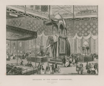 داخل المعرض الكبير ، 1851 ، القسم الهندي بواسطة مدرسة اللغة الإنجليزية