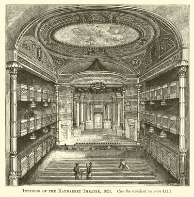 داخل مسرح هايماركت ، 1821 بواسطة مدرسة اللغة الإنجليزية