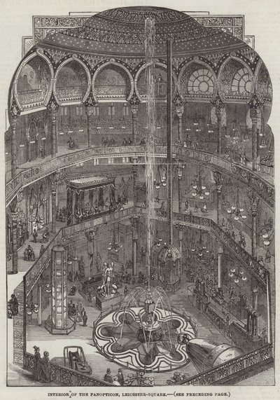 الجزء الداخلي من Panopticon ، ليستر سكوير (نقش) بواسطة مدرسة اللغة الإنجليزية