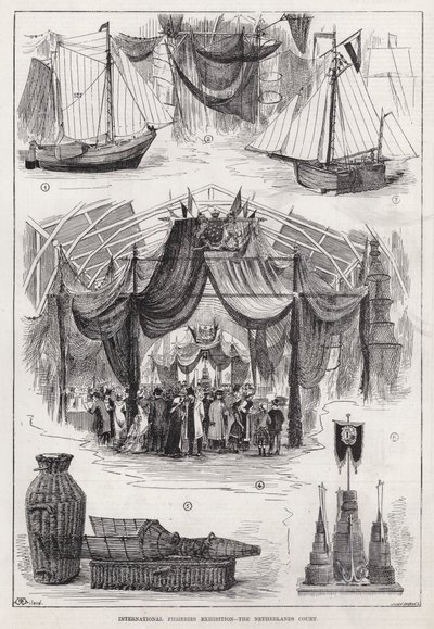 International Fisheries Exhibition, The Netherlands Court (engraving) بواسطة مدرسة اللغة الإنجليزية