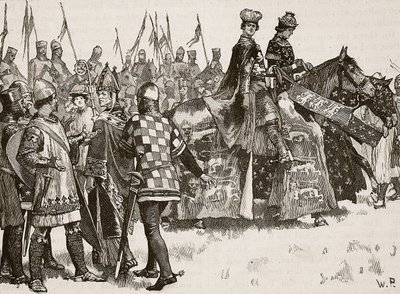 مقابلة بين بيكيت والملك هنري ، رسم توضيحي من Cassells Illustrated History of England (sepia photo) بواسطة مدرسة اللغة الإنجليزية