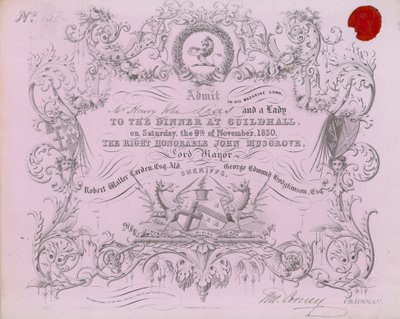 دعوة إلى مأدبة في Guildhall ، لندن ، في 9 نوفمبر 1850 بواسطة مدرسة اللغة الإنجليزية