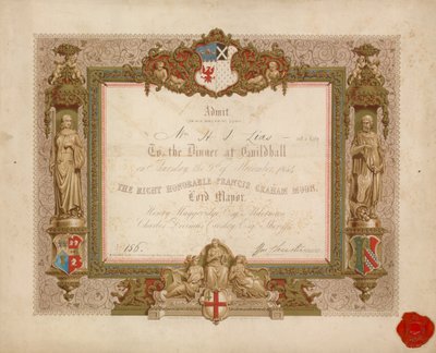 دعوة إلى مأدبة في Guildhall ، لندن ، في 9 نوفمبر 1854 بواسطة مدرسة اللغة الإنجليزية