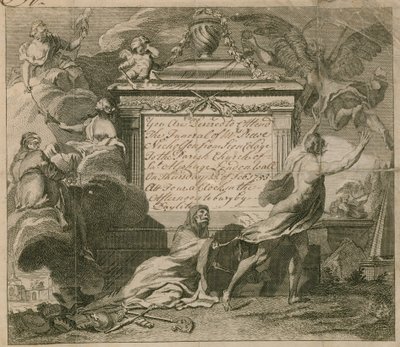 دعوة إلى جنازة السيد نيكلسون في سانت ألفاغ ، حائط لندن ، عام 1753 بواسطة مدرسة اللغة الإنجليزية
