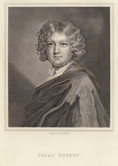إسحاق بيكيت - نقش mezzotint الإنجليزي (1653؟ 1719) بواسطة مدرسة اللغة الإنجليزية