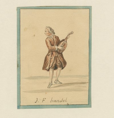 JF Handel ، منتصف القرن التاسع عشر (قلم وحبر ، قلم تلوين وغسل على ورق) بواسطة مدرسة اللغة الإنجليزية