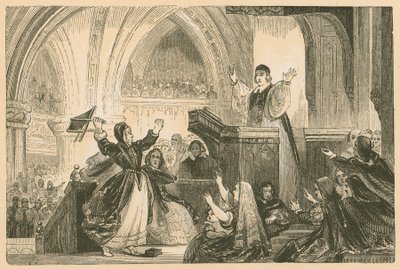 جانيت جيديس في كنيسة سانت جيلز ، إدنبرة ، 1637 بواسطة مدرسة اللغة الإنجليزية