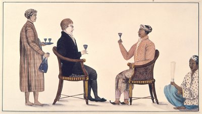 جافانيز غراندي وهولندي ، من "ألبوم من 116 رسمًا تم إجراؤه تحت إشراف كولين ماكنزي (1754-1821) في جافا" حوالي 1811-13 (لون ليثو) بواسطة مدرسة اللغة الإنجليزية