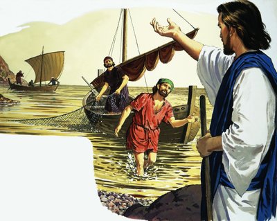 يسوع المسيح مع الصياد بواسطة مدرسة اللغة الإنجليزية