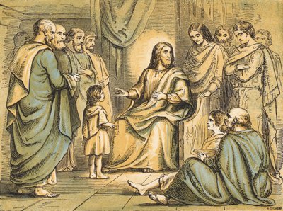 Jesus teaching his Disciples (coloured engraving) بواسطة مدرسة اللغة الإنجليزية