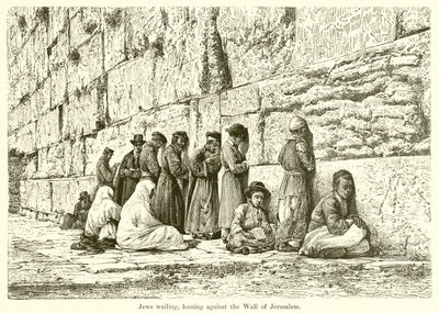نحيب اليهود ، يميلون ضد جدار القدس بواسطة مدرسة اللغة الإنجليزية