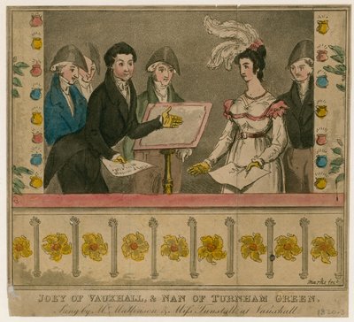 جوي من Vauxhall و Nan of Turnham Green ، تغني بها السيد Mattiason و Miss Turnstall في حدائق Vauxhall بواسطة مدرسة اللغة الإنجليزية