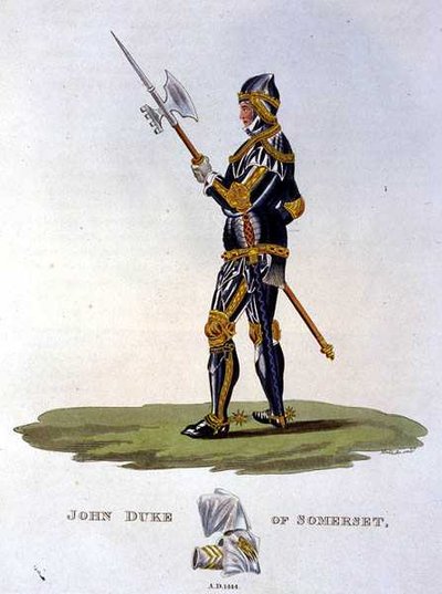 جون بوفورت ، دوق سومرست (1403-44) 1444 ، نقشه دبليو مادوكس ، من "Ancient Armor" بقلم صمويل راش ميريك بواسطة مدرسة اللغة الإنجليزية