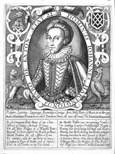 جون هارينغتون ، بارون هارينجتون الثاني من إكستون ، منقوش بواسطة رينولد إلستراك ، 1610-14 بواسطة مدرسة اللغة الإنجليزية