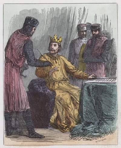 John Signing Magna Charta (نقش ملون) بواسطة مدرسة اللغة الإنجليزية