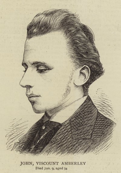 John Viscount Amberley (engraving) بواسطة مدرسة اللغة الإنجليزية