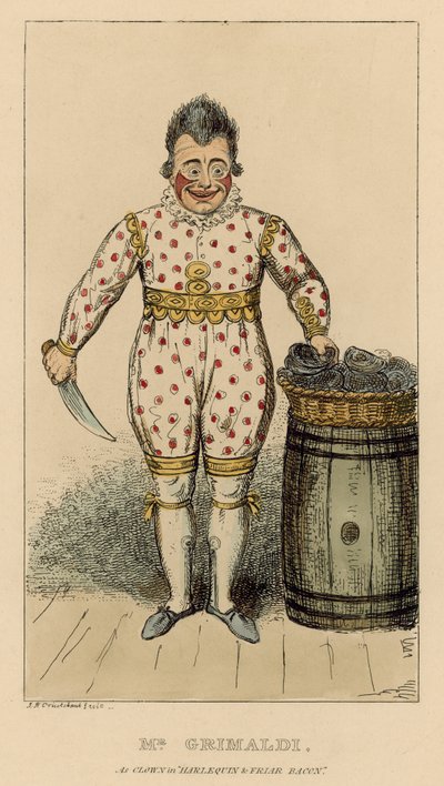 جوزيف جريمالدي مثل المهرج في Harlequin و Friar Bacon بواسطة مدرسة اللغة الإنجليزية