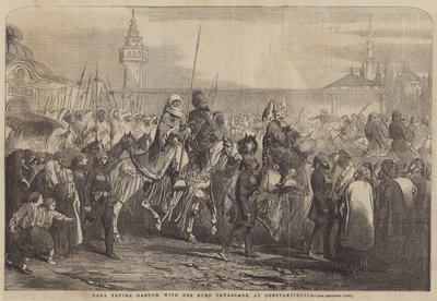 Kara Fatima Hanoun, with her Kurd Cavalcade, at Constantinople (engraving) بواسطة مدرسة اللغة الإنجليزية