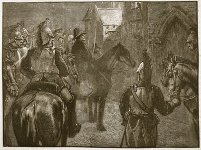 اختطاف دوق دينجين ، 1804 ، رسم توضيحي من كاسيلس إيستريتد إنجلشتور إنجلاند (بني داكن) بواسطة مدرسة اللغة الإنجليزية