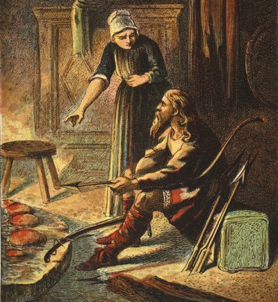 الملك ألفريد والكعك ، الحانة. 1890 بواسطة مدرسة اللغة الإنجليزية