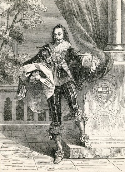 الملك تشارلز الأول ، رسم توضيحي مأخوذ من جون كاسيلس يوضح تاريخ إنجلترا ، 1857 بواسطة مدرسة اللغة الإنجليزية