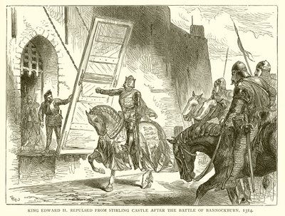 صد الملك إدوارد الثاني من قلعة ستيرلنغ بعد معركة بانوكبورن ، 1314 بواسطة مدرسة اللغة الإنجليزية