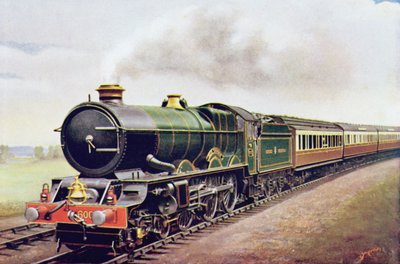 الملك جورج الخامس من GWR Cornish Railway Express ، التوضيح من كتاب Wonder Wonder of Railways ، الإصدار الرابع عشر الذي حرره Harry Golding ، 1929 بواسطة مدرسة اللغة الإنجليزية