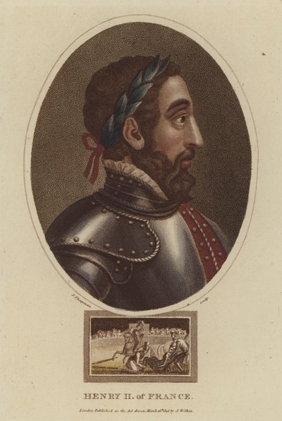 King Henry II of France (coloured engraving) بواسطة مدرسة اللغة الإنجليزية