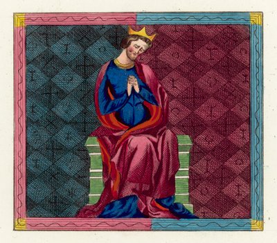 King Henry I bewailing the death of his children (coloured engraving) بواسطة مدرسة اللغة الإنجليزية