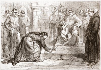 King John and the Popes Legate ، توضيح من تاريخ البروتستانتية بقلم جيمس أيتكين ويلي (1808-1890) ، حانة. 1878 بواسطة مدرسة اللغة الإنجليزية