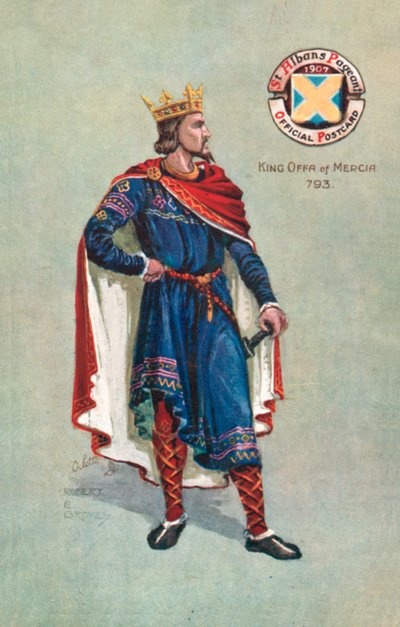 ملك مرسيا 793 ، ملكة سانت ألبان 1907 (لون ليثو) بواسطة مدرسة اللغة الإنجليزية