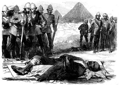 الملك ثيودور ، أثناء وفاته في المجدلية ، من البعثة البريطانية إلى مجدالا ، 1868 بواسطة مدرسة اللغة الإنجليزية