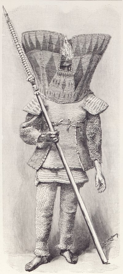 Kingsmill Islander بالدرع الكامل ، من تاريخ البشرية ، المجلد 1 ، بواسطة البروفيسور فريدريش راتزل ، 1896 بواسطة مدرسة اللغة الإنجليزية