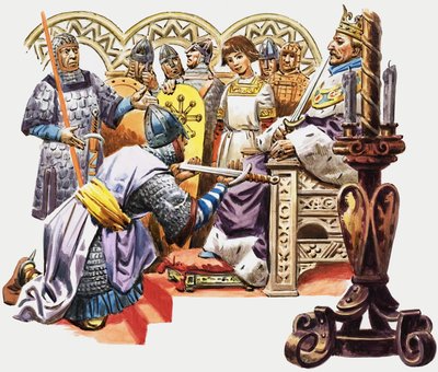 راكع الفارس أمام الملك بواسطة مدرسة اللغة الإنجليزية