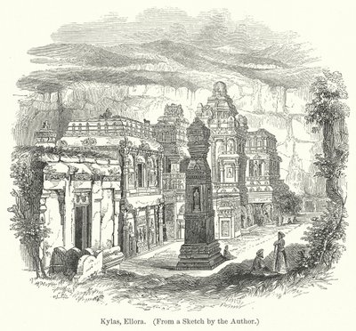 كيلاس، إلورا (نقش) بواسطة مدرسة اللغة الإنجليزية