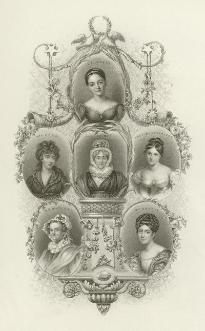 LE Landon، Mrs Opie، Hannah More، Lady Blessington، MR Mitford، Mrs Norton بواسطة مدرسة اللغة الإنجليزية