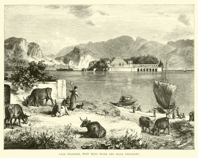 بحيرة ماجوري ، مع Isola Bella و Isola Pescatore بواسطة مدرسة اللغة الإنجليزية