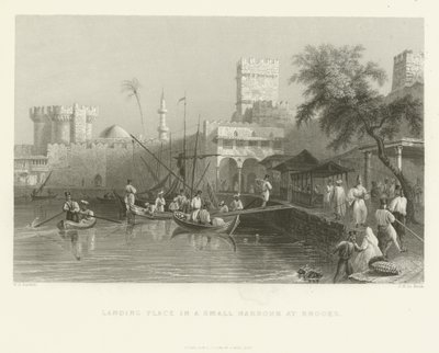 مكان الهبوط في ميناء صغير في رودس ، 1837 بواسطة مدرسة اللغة الإنجليزية