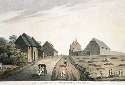 Les Quatre Bras ، يتطلع نحو Waterloo ، نشره R. Bowyer بواسطة مدرسة اللغة الإنجليزية