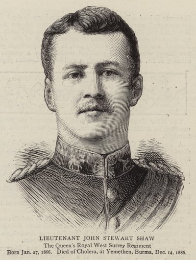 Lieutenant John Stewart Shaw (engraving) بواسطة مدرسة اللغة الإنجليزية