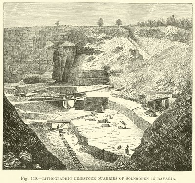 محاجر الحجر الجيري الحجرية في Solnhofen في بافاريا بواسطة مدرسة اللغة الإنجليزية