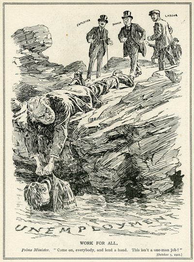 لويد جورج يطلب من أصحاب العمل والمصرفيين والعمال التعاون لهزيمة البطالة ، 1921 بواسطة مدرسة اللغة الإنجليزية