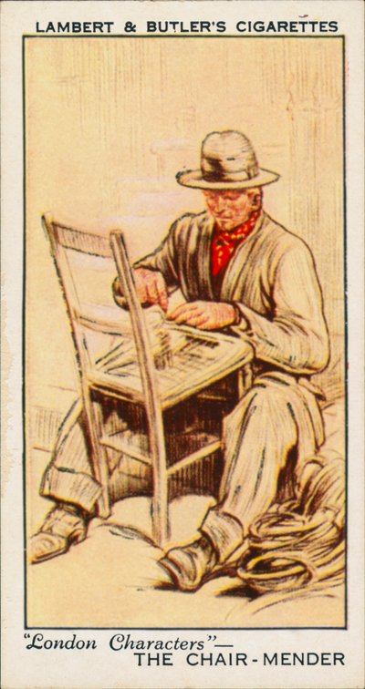 شخصيات لندن: صانع الكراسي (طباعة حجرية ملونة) بواسطة مدرسة اللغة الإنجليزية