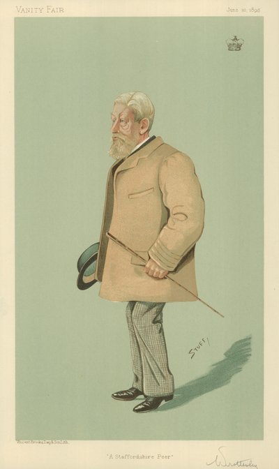 اللورد آرثر روتسلي ، A Staffordshire Peer ، 20 June 1895 ، Vanity Fair cartoon بواسطة مدرسة اللغة الإنجليزية