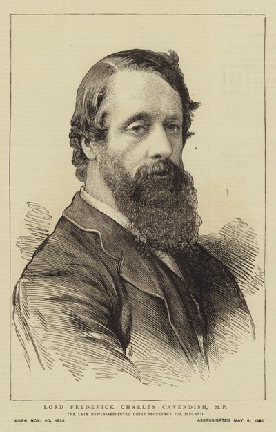 Lord Frederick Charles Cavendish, MP (engraving) بواسطة مدرسة اللغة الإنجليزية