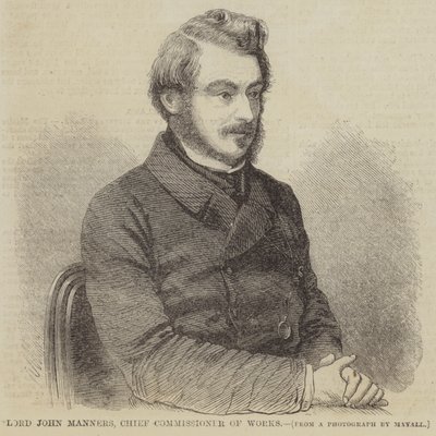 Lord John Manners, Chief Commissioner of Works (engraving) بواسطة مدرسة اللغة الإنجليزية