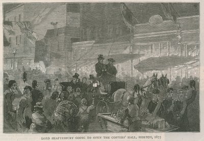 سيفتتح اللورد شافتسبري قاعة كوسترز ، هوكستون ، لندن ، 1875 بواسطة مدرسة اللغة الإنجليزية