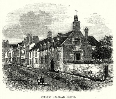 Ludlow Grammar School (engraving) بواسطة مدرسة اللغة الإنجليزية