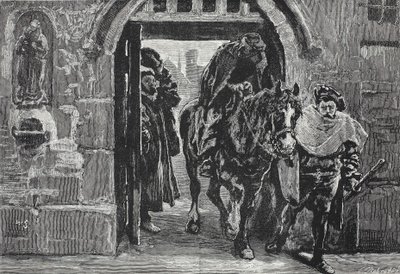 لوثر يهرب من أوغسبورغ ، توضيح من تاريخ البروتستانتية بقلم جيمس أيتكين ويلي (1808-1890) ، حانة. 1878 بواسطة مدرسة اللغة الإنجليزية