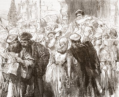 كتيب Luthers: مشهد في المطبعة ، توضيح من تاريخ البروتستانتية بقلم جيمس أيتكين ويلي (1808-1890) ، حانة. 1878 بواسطة مدرسة اللغة الإنجليزية
